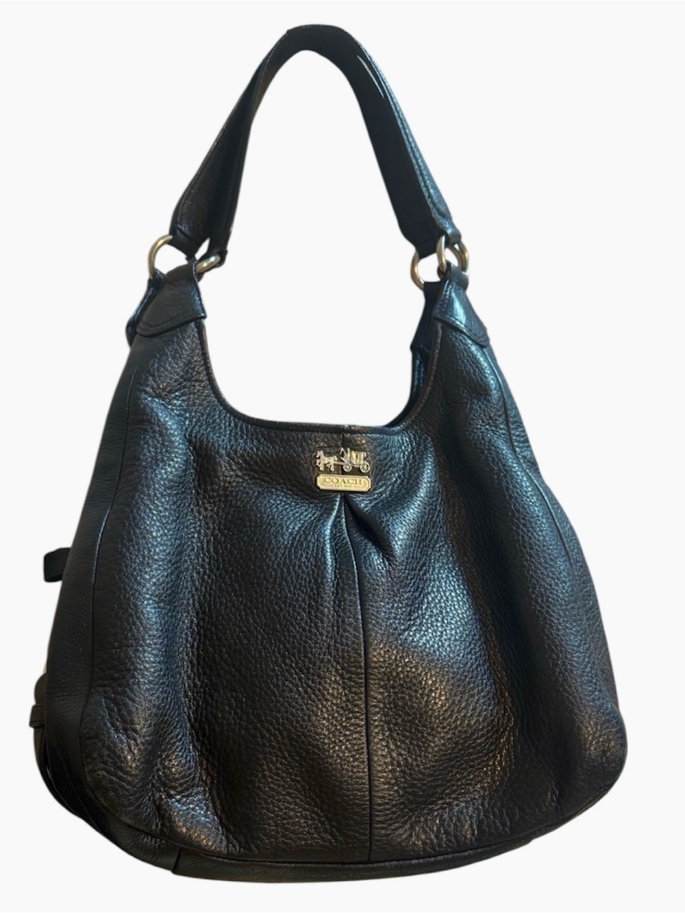Coach Madison Maggie Black Leather Y2K Vintage Hobo Shoulder Bag